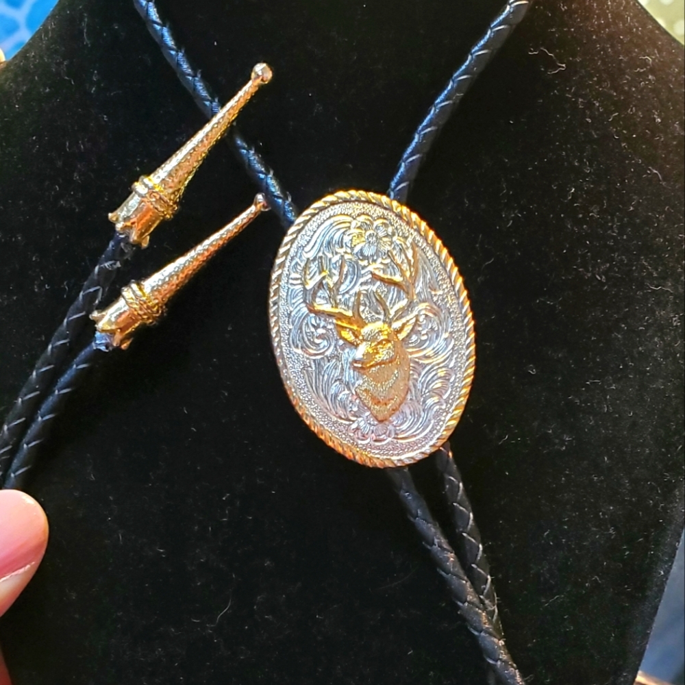 Vintage Bolo Stag Buck Deer Upcycled New Leather The Heritage Collection…